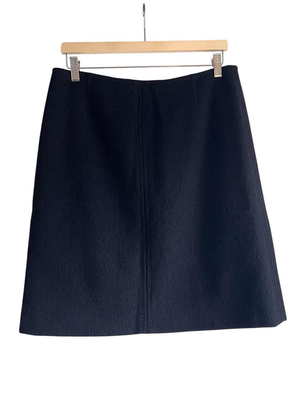 Maxmara boiled wool a-line skirt in black size 12 excellent condition